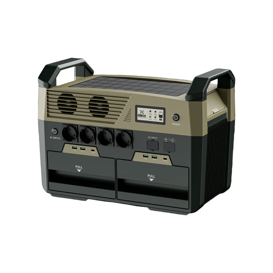 Zonnegenerator – Draagbare Generator – Powerstation – Energiecentrale – Noodstroom – 3600Wh LiFePO4 Batterij – 3200W Piekvermogen – 4 AC Uitgangen – Snel Laden – Quick-Swap Batterij