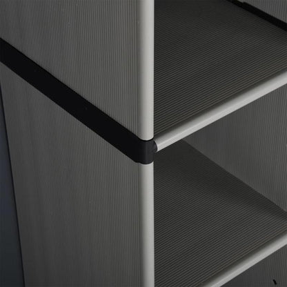 Buitenkast – Tuinkast – Opbergkast – Bergkast – Tuinopbergkast – Transparante Deuren – Duurzaam Kunststof – Vrijstaand – Grijs-Zwart – 68,58 cm Hoog – 3,2 Kubieke Voet Inhoud