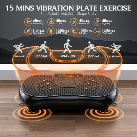 Zwarte Vibrator – Trilmachine – Massager – Spiertrainer – Fitnessapparaat – 3 Intensiteitsstanden – Max. Gewicht 150 kg