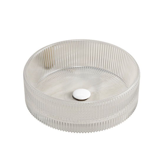 Waskom – Wasbak – Wastafel – Waskom Opbouw – Badkamerkom – Rond Kristalglas – 36 cm Diameter – Gemakkelijk Schoon Te Maken