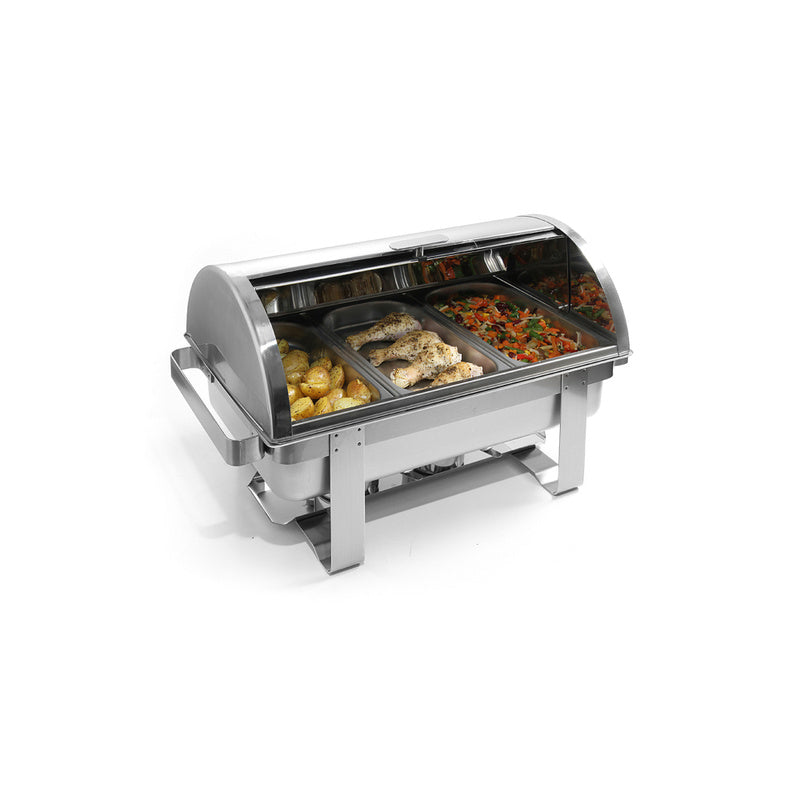 Warmhoudset Horeca – Voedselverwarmer – Buffetverwarmer – Cateringset – GN 1/1 Warmhouder – Zonder Elektriciteit – RVS Rolltop Deksel
