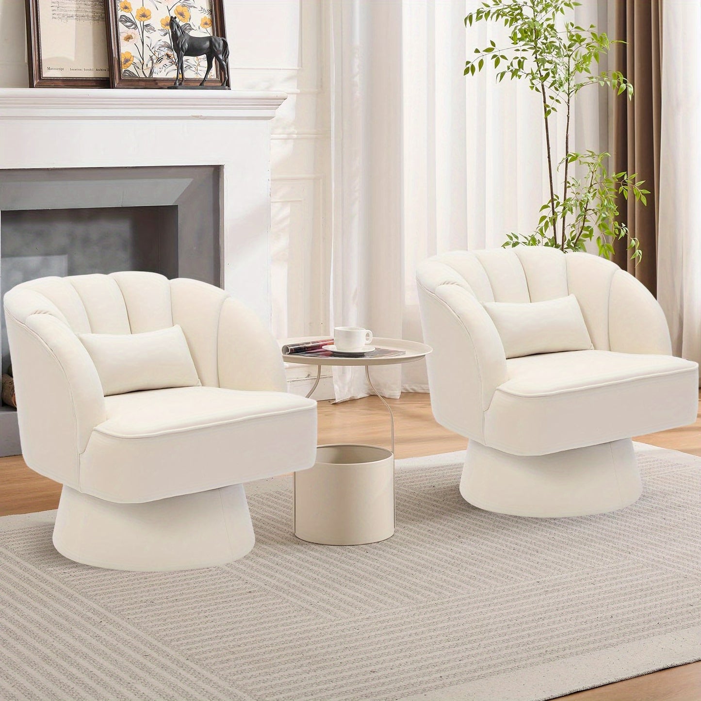 Draaifauteuil – Fauteuil – Loungestoel – Relaxstoel – Zitzak – 360° Draaibare Velvet Bekleding – Comfortabele Ergonomische Loungestoel