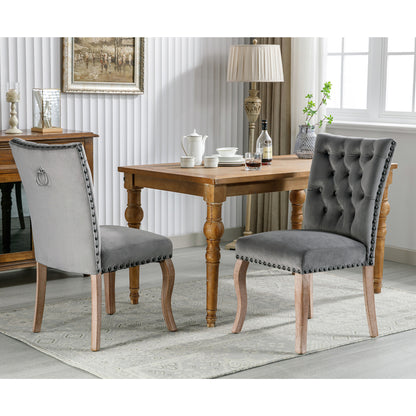 Eetkamerstoel – Dinerstoel – Keukenstoel – Woonkamerstoel – Stoel Met Deurklopper – Set Van 2 – Velvet Bekleding – Stevig Frame