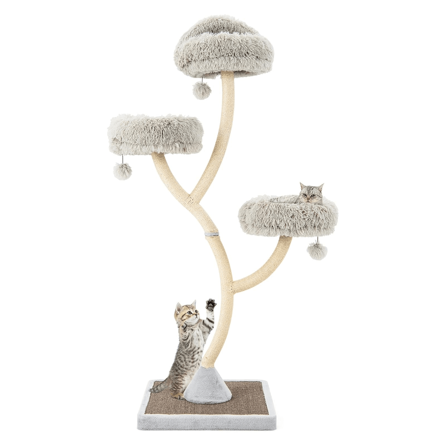 Krabpaal – Kattenboom – Kattenkrabpaal – Krabmeubel – Kattenhuis – 178 cm Hoog – Met Metalen Gebogen Frame & Sisal Krabpalen
