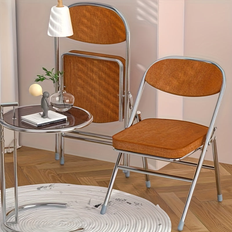 Eetkamerstoel – Stoel – Kuipstoel – Vergaderstoel – Kantoorstoel – Corduroy Bekleding – Stapelbaar & Direct Gebruiksklaar – Set van 2 - Bruin