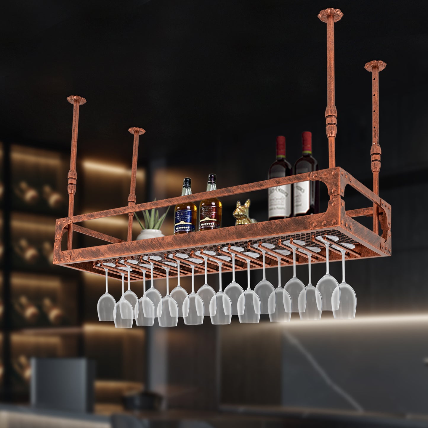 Wijnrek – Flessenrek – Wijnhouder – Wijnopberger – Wijnbord – Vrijstaand – Compact – Stevig Houten Ontwerp – Geschikt Voor Keuken En Bar