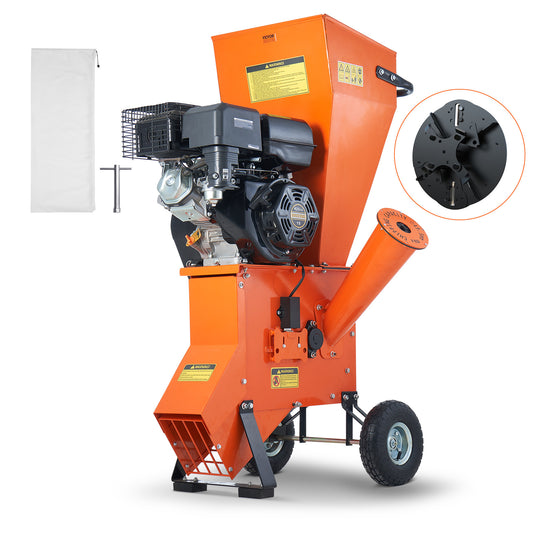 Houtversnipperaar – Tuinafvalversnipperaar – Takkenversnipperaar – Houtsnipperaar – Mulchversnipperaar – Benzine 420cc Motor – Groot Invoerkanaal 17 cm
