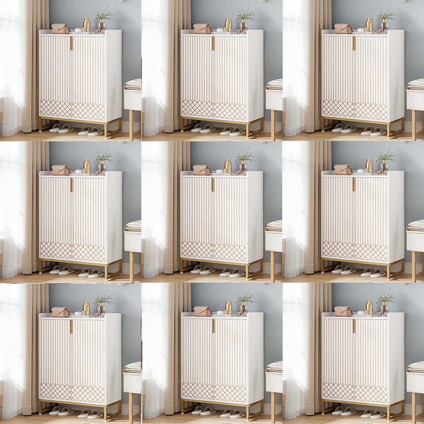 Schoenenkast – Schoenenrek – Schoenopberger – Schoenmeubel – Schoenhouder – 5-Lagen Met Deuren – Ruimtebesparend Verticaal Design
