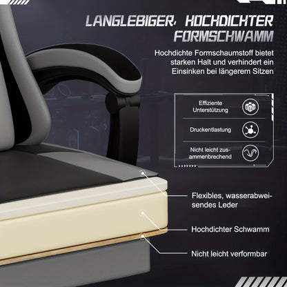 Gamingstoel – Gamestoel – Gaming Chair – Game Stoel – Bureaustoel – Ergonomisch – Verstelbare Voetsteun – Memory Foam Vulling