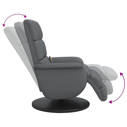 Relaxstoel – Fauteuil – Lounge Stoel – Draaifauteuil – Verstelbare Stoel – Grijs – 360° Draaibaar – Kunstleren Bekleding