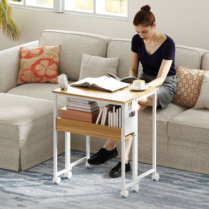 Opvouwbaar Bureau – Folding Desk – Computer Desk – Study Desk – Bureau Voor Thuis – Natuurlijk Hout – Ruimtebesparend 63 cm – Inclusief Plank En Opbergtas