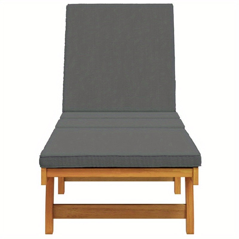 Relaxstoel Outdoor – Tuinstoel Lounge Stoel Ligstoel Tuinmeubel – Ergonomisch Design – Verstelbare Rugleuning – Donkergrijs Kussen – Recycled Houten Frame – Mobiel & Compact
