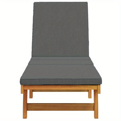 Relaxstoel Outdoor – Tuinstoel Lounge Stoel Ligstoel Tuinmeubel – Ergonomisch Design – Verstelbare Rugleuning – Donkergrijs Kussen – Recycled Houten Frame – Mobiel & Compact