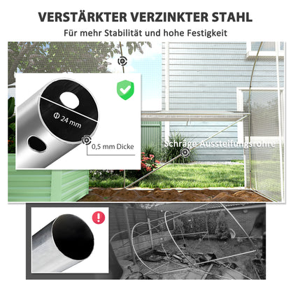 Walk-In Kas – Tuinkas – Groentekas – Kweekkas – Serre – 6x3x2 Meter – 8 Ramen Met Insectengaas – Gegalvaniseerd Stalen Frame