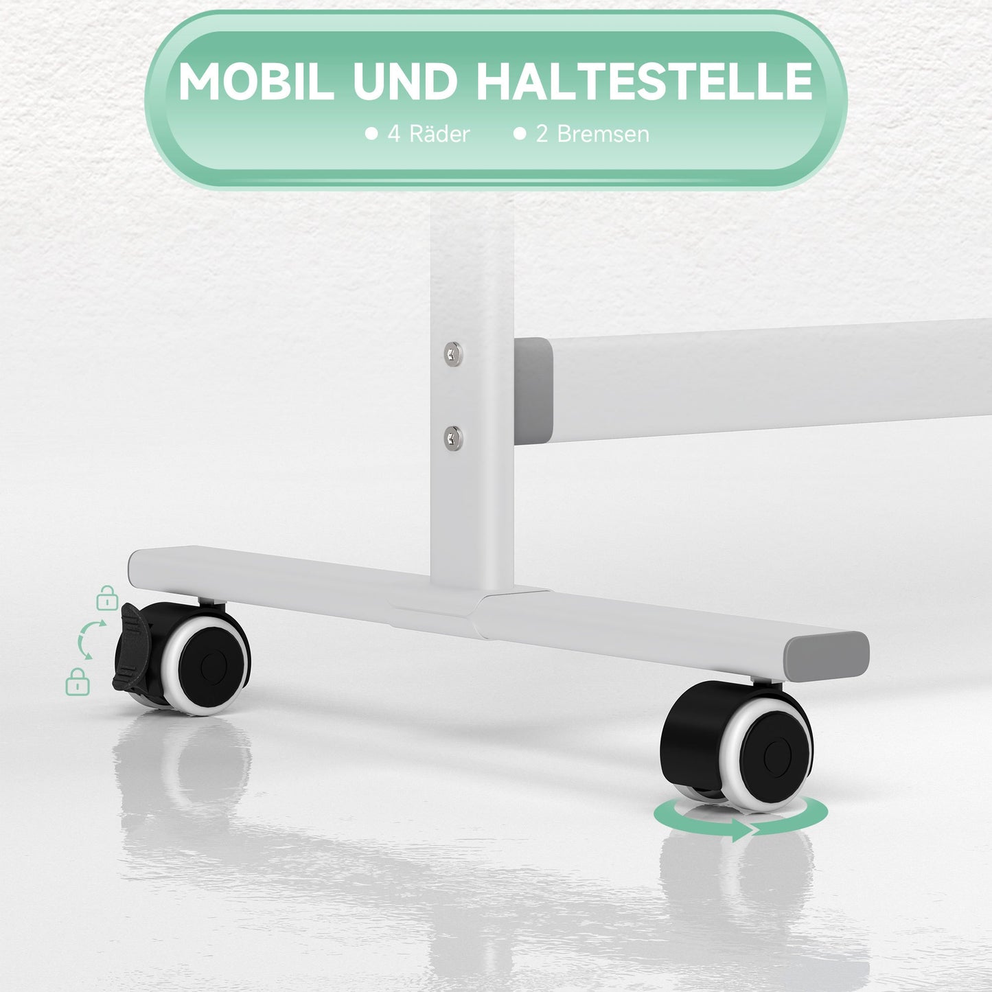 Magnetisch Whiteboard – Whiteboard Bord – Schrijfbord – Presentatiebord – Mobiel Whiteboard – 120 x 90 cm – Draaibaar Met Metalen Frame – Inclusief Marker En Wisser