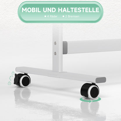 Magnetisch Whiteboard – Whiteboard Bord – Schrijfbord – Presentatiebord – Mobiel Whiteboard – 120 x 90 cm – Draaibaar Met Metalen Frame – Inclusief Marker En Wisser