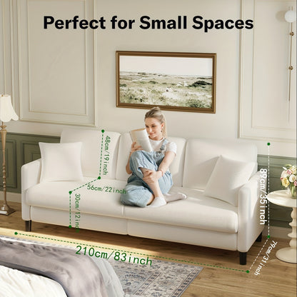 3-Zits Bank – Driezitsbank – Sofa – Zitbank – Bankstel – Koffie Kleur – Extra Lange Zitplaats – Hoogwaardig Schuimrubber Kussens – Stevig Hardhouten Frame – Eenvoudige Montage – Mid-Century Modern Design