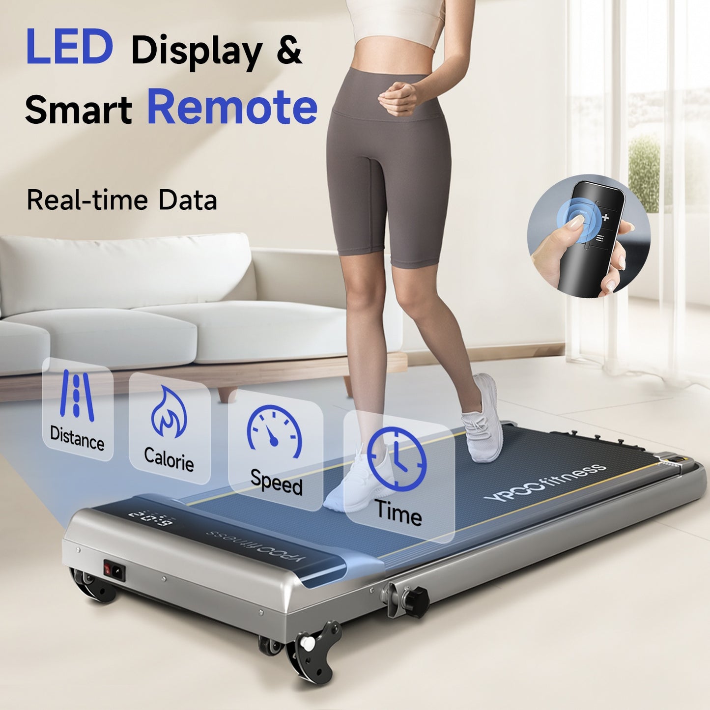 Loopband – Wandelband – Walking Pad – Treadmill – Hometrainer – Inklapbaar – Met Hellingsfunctie – Stille Motor – App Bediening