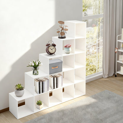 15-Cube L-Shaped Storage Bookcase | Plastic Freestanding Organizer for Home & Office, Contemporary Style by NaMaSyo, Corner Shelves