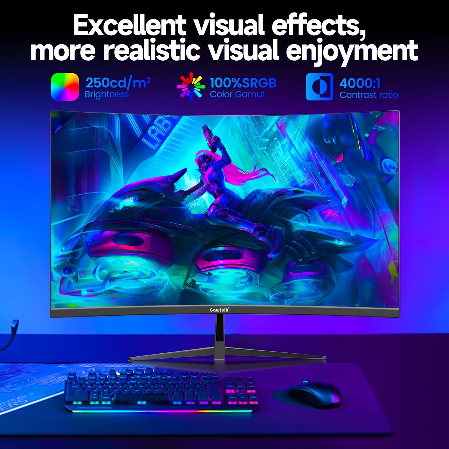 Gaming Monitor – Curved Monitor – PC Monitor – Full HD Monitor – 32 Inch Monitor – 180Hz Verversingssnelheid – 1500R Gebogen Scherm