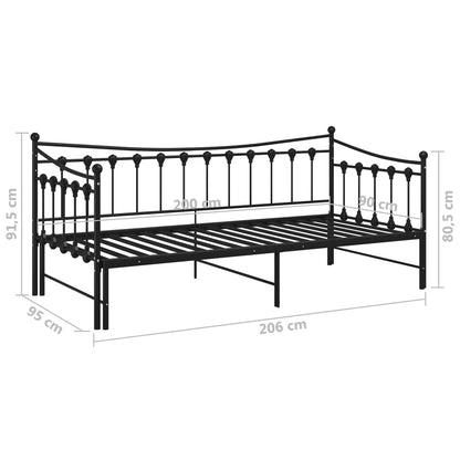 Bedbank – Slaapbank – Sofa Bed – Logeerbed – Uittrekbare Bedbank – Metalen Frame – 90x200 cm – Ruimtebesparend Ontwerp