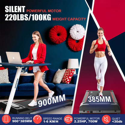 Loopband – Wandelband – Walking Pad – Hardloopband – Treadmill – 4% Hellingshoek – Krachtige 2,25 PK Motor – Max. 100 kg Belastbaar