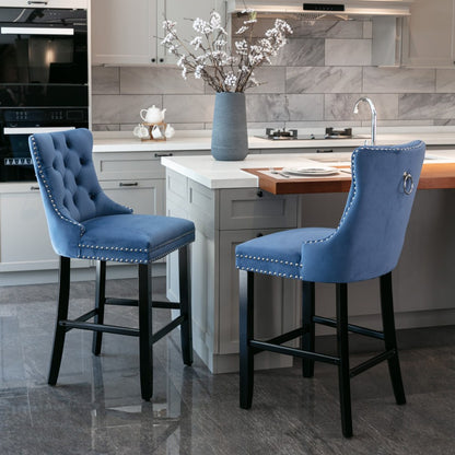 2pcs Modern Luxury Velvet Dining Chair Set with Button-Tufted Backrest & Chrome Nailhead Trim - Plush Cushioned Seats, Sturdy Hardwood Legs, Solid Back - Beige/Gray//Black/Orange - Versatile for Kitchen, Dining Room, Bar Stoo