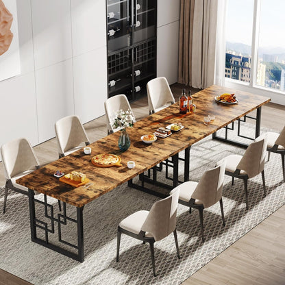 Eettafel – Tafel – Keukentafel – Eetkamertafel – Industriële Tafel – Voor 6 Personen – Robust Metaal & MDF – Industriële Rustiek Bruin