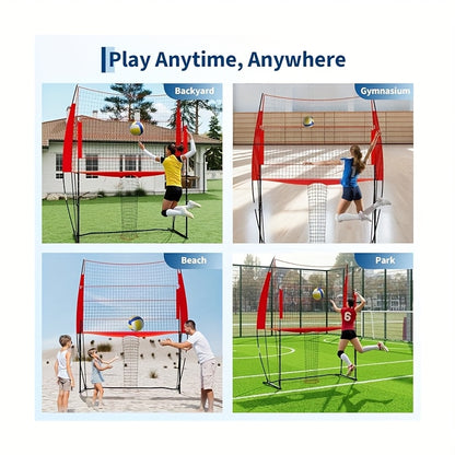 Volleyball Net 243 X 45 X 335Cm, Height Adjustable, Portable And Durable, with Carrying Bag, Quick Assembly for Indoor And Outdoor Training, Volleyball Net with Rack, Portable Volleyball Net, Volleyball Training Equipment, Vo