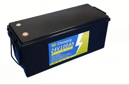 Lithium Accu – LiFePO4 Batterij – Zonne-energie Accu – Bootaccu – Marine Accu – 24V 100Ah – 100A BMS Bescherming – Lichtgewicht Prismatic Design