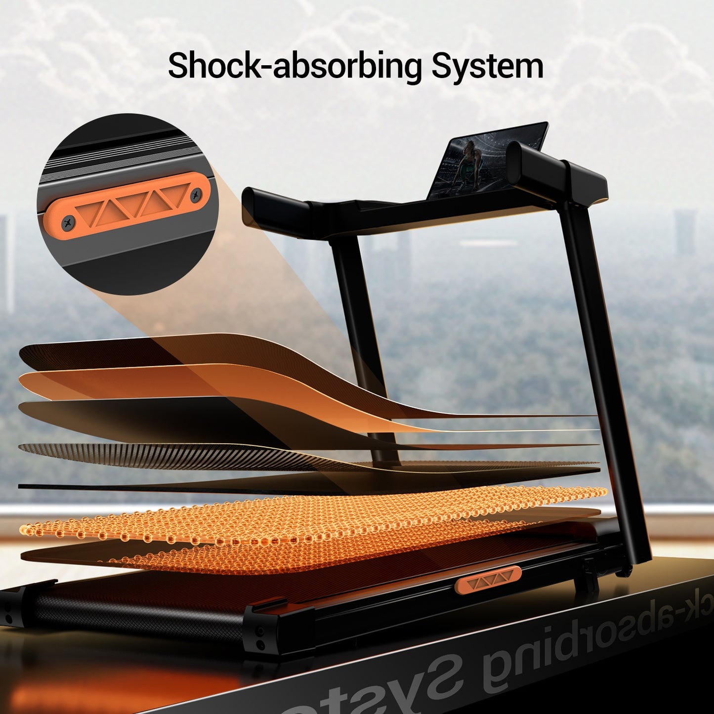 Loopband – Hardloopband – Fitnessband – Trainingsband – Opvouwbare Loopband – Verstelbare Hellingshoek 6% – Triple Touchscreen Display – Compact & Draagbaar Design