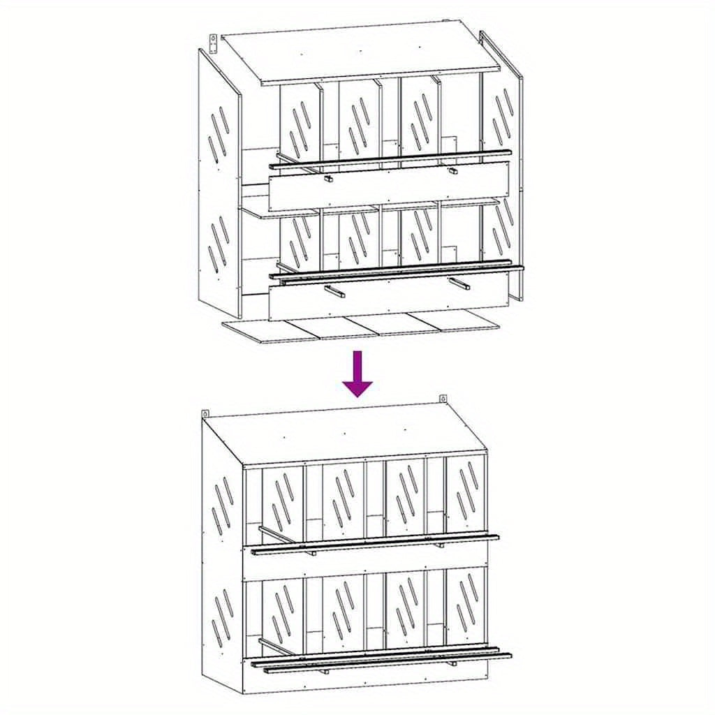 Kippennestbox – Nestkast – Legnest – Kipnest – Nestbak – 8 Compartimenten – Gegalvaniseerd Staal