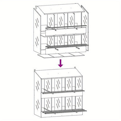 Kippennestbox – Nestkast – Legnest – Kipnest – Nestbak – 8 Compartimenten – Gegalvaniseerd Staal