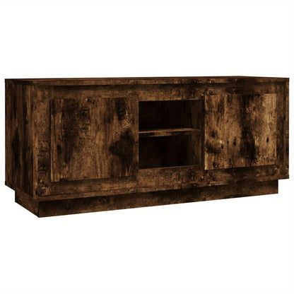 Tv-meubel – Tv-kast – TV-standaard – Entertainmentmeubel – Mediameubel – Smokey Eiken – 102x35x45 cm – Hoogwaardig Gefineerd Hout