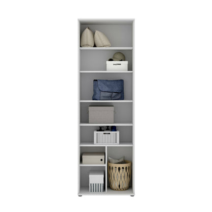 Kast – Opbergkast – Schoenenkast – Garderobekast – Dressoir – Multifunctioneel – 7 Verstelbare Planken – Melamine Spaanplaat Wit – 61x35x190 cm