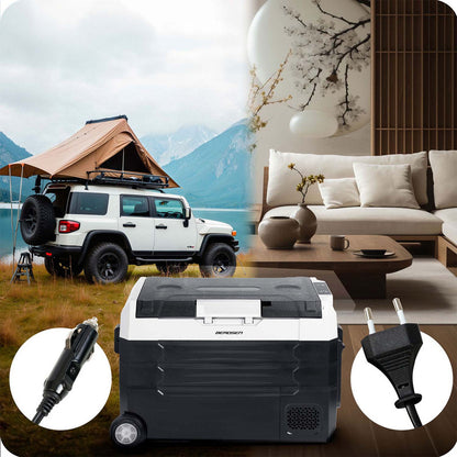 Compressor Koelbox – Draagbare Koelkast – Vriesbox – Camping Koelbox – Elektrische Koelbox – 40 Liter – Twee Compartimenten met Bluetooth Touchbediening