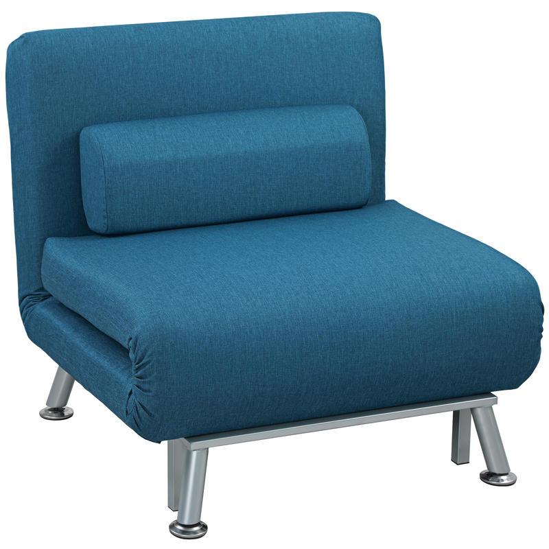 3-in-1 Verstelbare Fauteuil – Slaapstoel – Loungestoel – Slaapbank – Relaxstoel – Verwarmd Comfort – Ruimtebesparend Design – Turkooisblauw – Kant-en-Klaar Geassembleerd