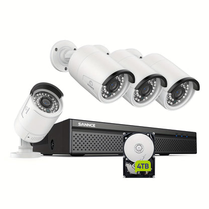 beveiligingscamera set – bewakingscamera set – camerabewaking – surveillance systeem – 5MP HD camera’s met geluid – 4TB opslag met 8-kanaals recorder