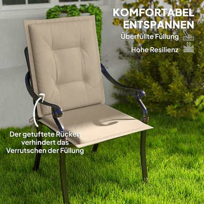 Tuinkussens – Stoelkussens – Zitkussens – Tuinstoelkussens – Kussen Set Beige – 108 x 50 x 5 cm – Water- en UV-bestendig Polyester