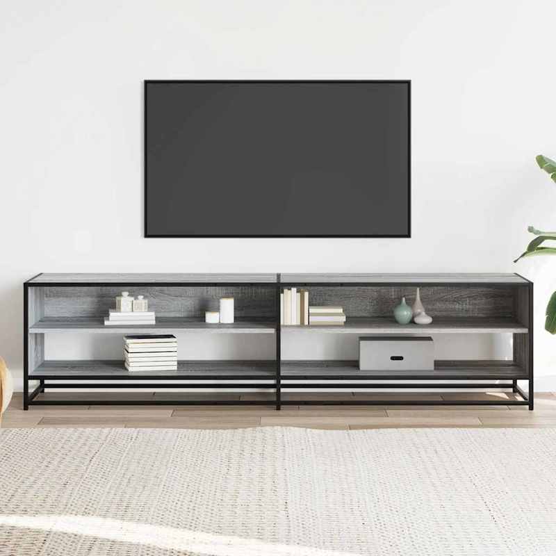 TV cabinet gray sonica 180.5x40x46cm wood material,  Minimalist Style, Sleek Design, Furniture Piece, Entertainment Center, Family Homes, Apartment Living