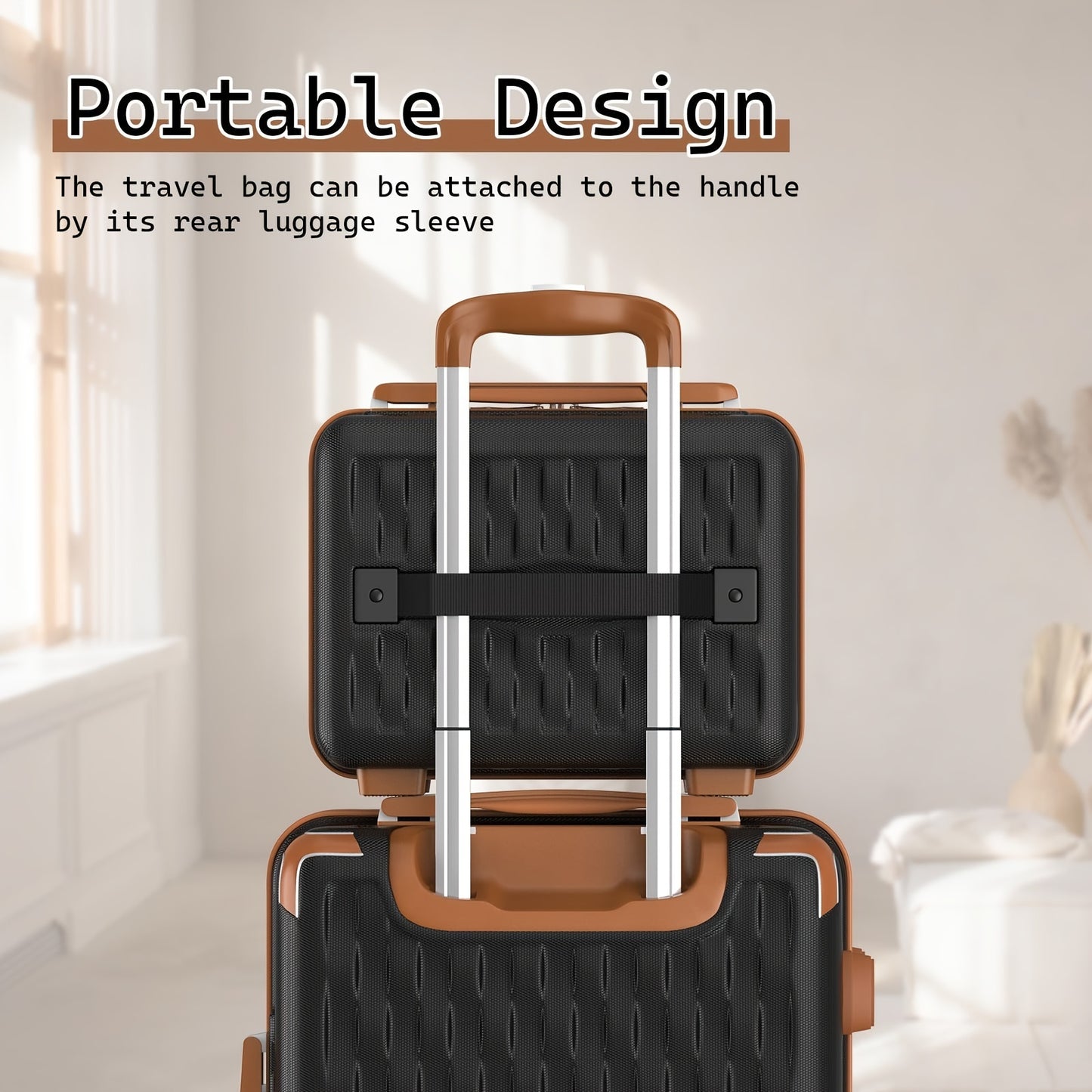 Hardcase Kofferset – Reiskoffer Set – Bagageset – Trolley Set – Handbagage Koffer – 3- of 7-delig – Hard Shell PP – 360° Spinnerwielen – Inclusief Rugzak & Wash Bag – Zwart