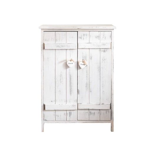 Nachtkastje – Opbergkastje – Kastje – Bijzettafel – Dressoir – Shabby Chic Wit – 2 Deuren – 3 Legplanken – 70x51x30 cm – Lichtgewicht Paulownia Hout