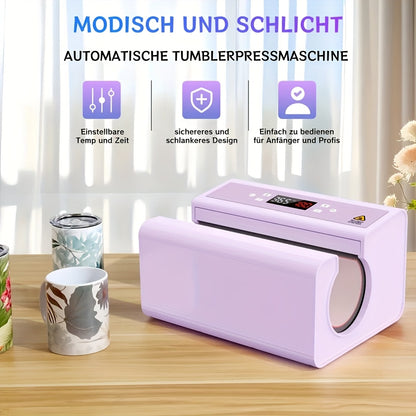 Mokpers – Mokkenpers – Warmte Pers – Sublimatie Pers – Drinkbeker Pers – Automatische Drukregeling – 550W Snelle Gelijke Verwarming – Geschikt voor 7,5-8,5 cm Mokken – Inclusief Sublimatiepapier en Tape – Compact en Draagbaar