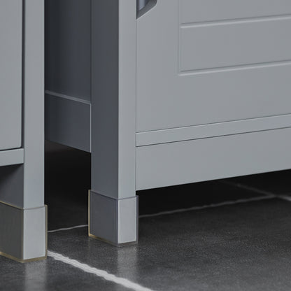 Badkameronderkast – Badkamerkast – Wastafelonderkast – Opbergkast – Kastje – Compact – MDF Met Voetjes – 60x61x30 cm – Grijs Steel