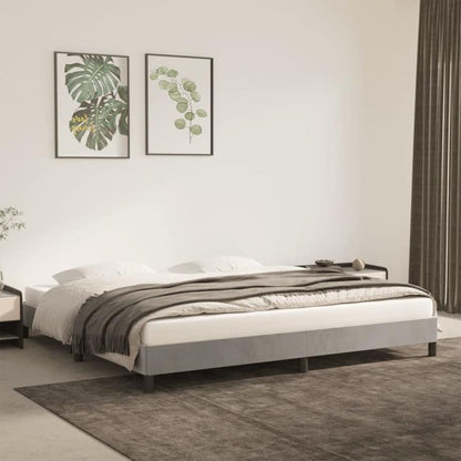 Modern Minimalist Bed Frame - Light Grey/Neutral Beige, Easy Assembly, Sturdy Wooden Platform Bed, No Box Spring Needed, Space-Saving Design for Small Rooms, Apartments, Guest Rooms - Mattress Not Included, Apartment Furnitur