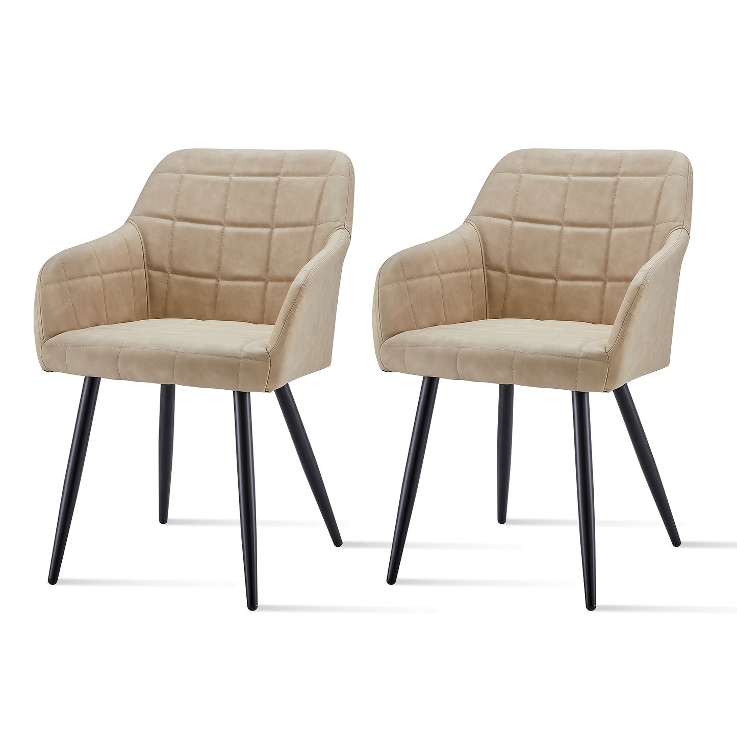 Eetkamerstoel – Stoel – Kuipstoel – Armstoel – Bureaustoel – Set van 2 – Kunstleren Bekleding – Memory Foam Zitting