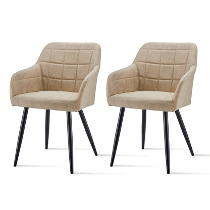 Eetkamerstoel – Stoel – Kuipstoel – Armstoel – Bureaustoel – Set van 2 – Kunstleren Bekleding – Memory Foam Zitting