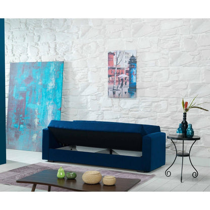 3-Seater Adda Sofa Bed, Linear Storage Sofa with 2 Cushions, Click-Clack Opening Fabric Living Room Sofa, 214x81x89 cm, Available in 2 Colors