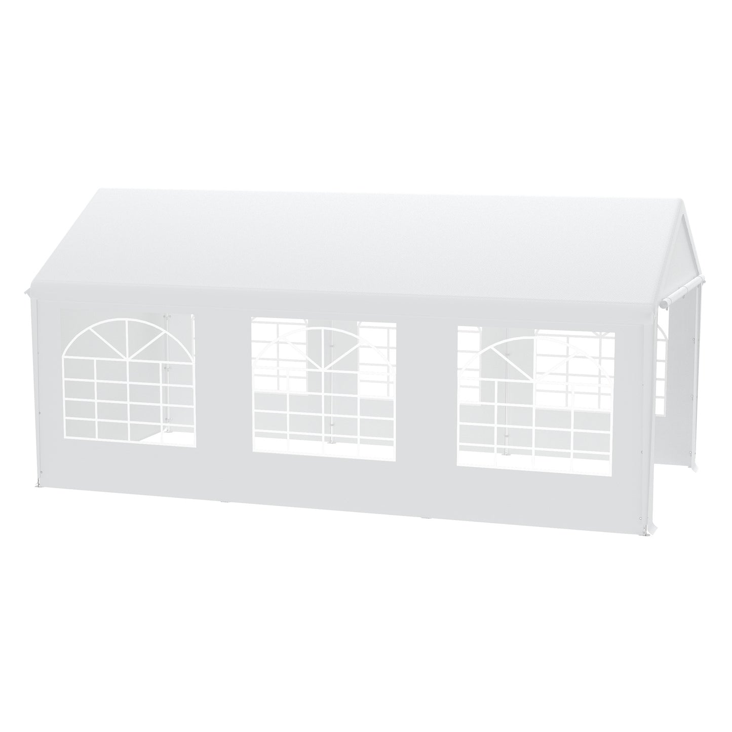 Partytent – Feesttent – Tuintent – Paviljoen – Vouwtent – 3x6m – Waterdicht Polyester – Inclusief Zijpanelen en Ramen - Wit