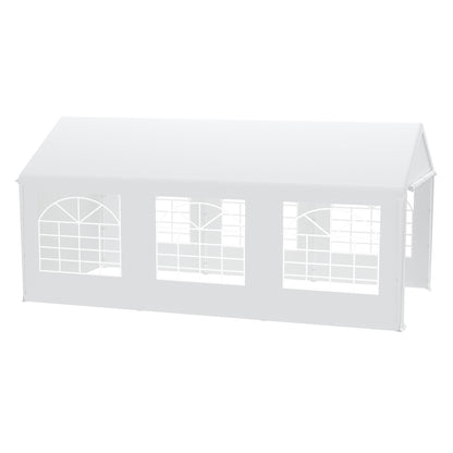 Partytent – Feesttent – Tuintent – Paviljoen – Vouwtent – 3x6m – Waterdicht Polyester – Inclusief Zijpanelen en Ramen - Wit